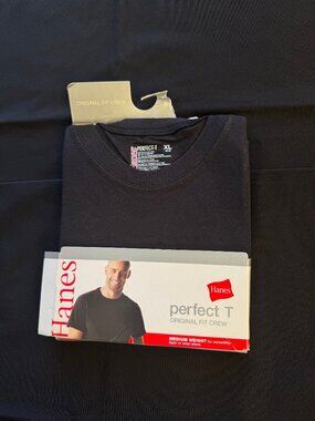 Hames Perfect T New With Tags Original Fit Crew Black Short-Sleeved
